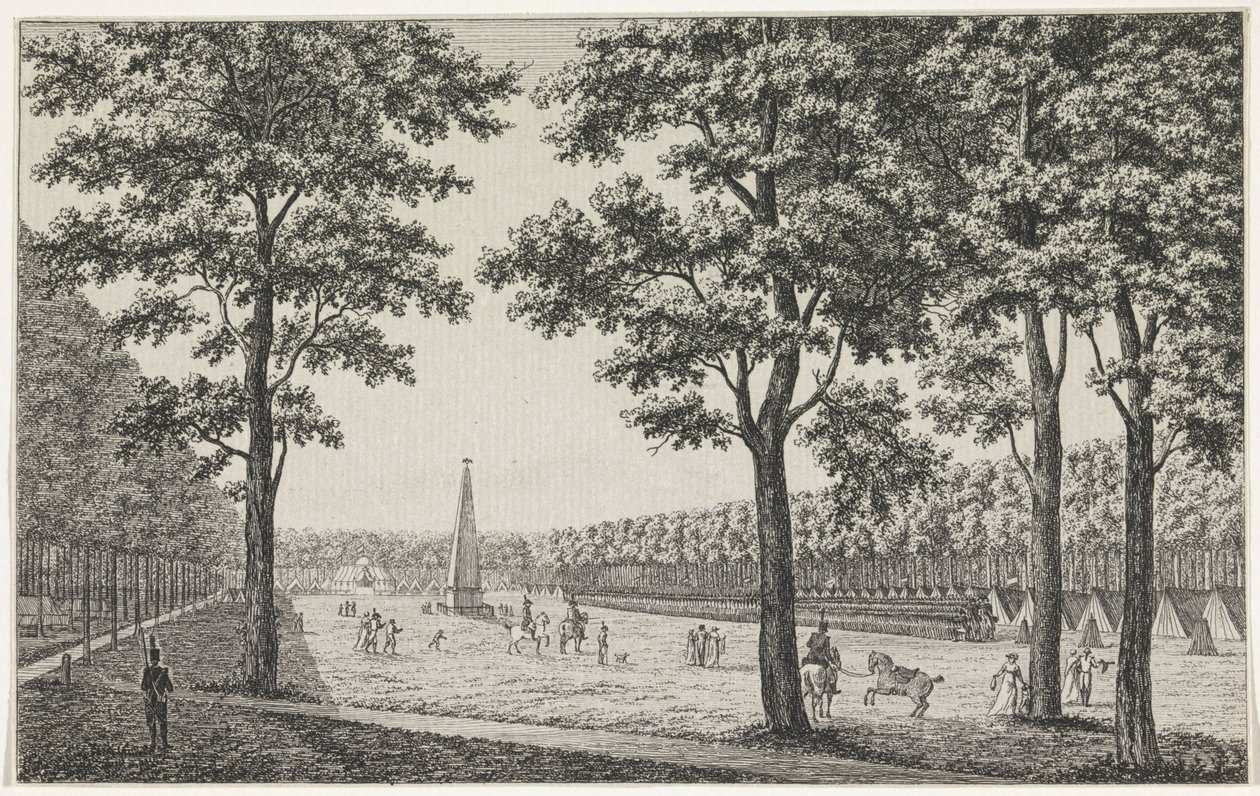 Ansicht des französischen Lagers auf dem Malieveld in Den Haag zur Feier der Thronbesteigung von Ludwig Napoleon von André