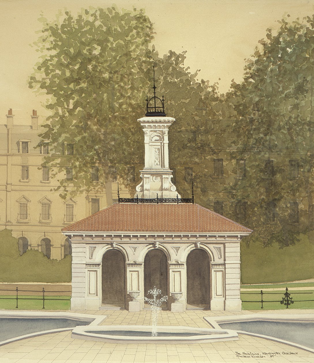 Der Brunnen, Kensington Gardens, London von Andras Kaldor