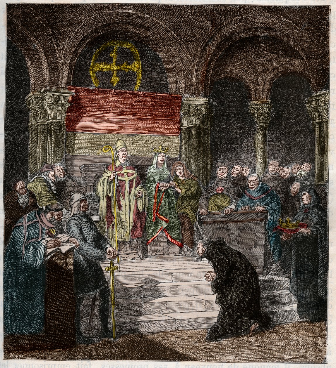Kaiser Heinrich IV. (1050-1106) zu Füßen von Papst Gregor VII. (1020-85) von Andre Cluysenaar