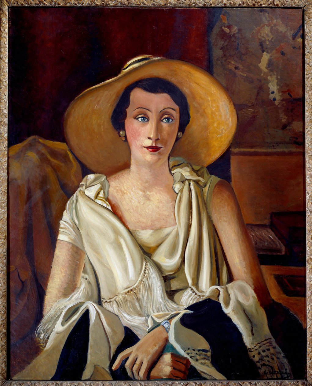 Porträt von Madame Paul Guillaume mit großem Hut von Andre Derain