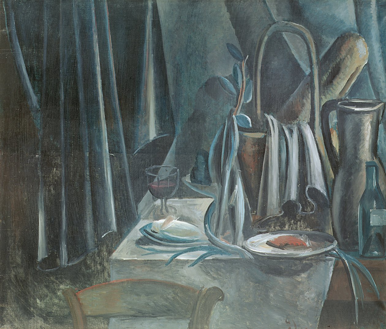 Stillleben mit Brotkorb, Krug und Weinglas von Andre Derain