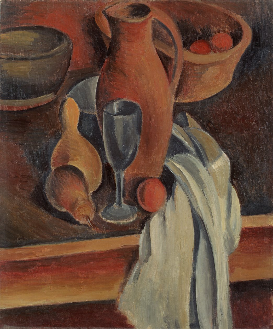 Stillleben mit irdenem Krug, weißer Serviette und Obst von Andre Derain