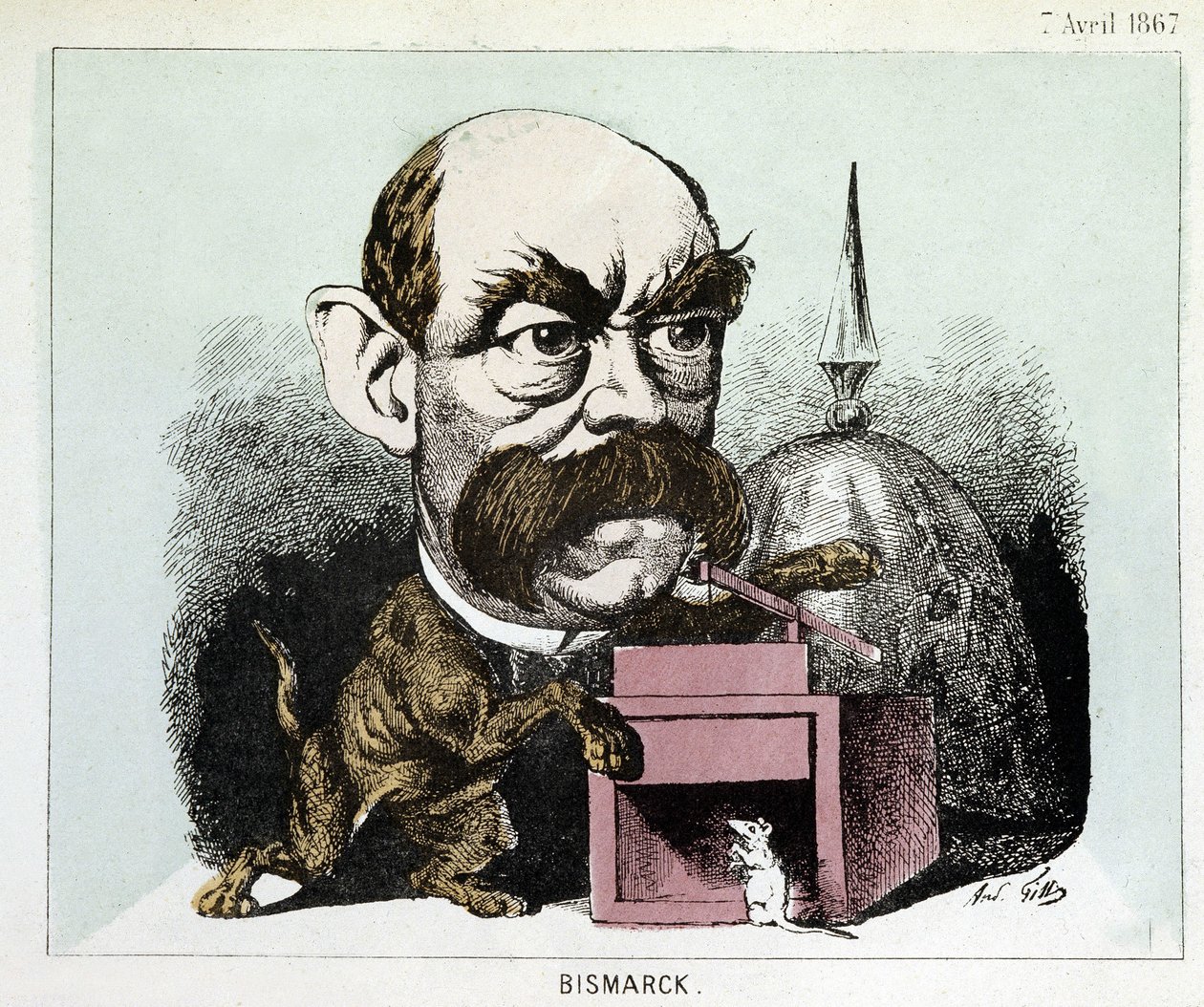 Karikatur von Otto Eduard Leopold von Bismarck (1815-1898), Kanzler des Königreichs Preußen (Karikatur von Gill) von Andre Gill