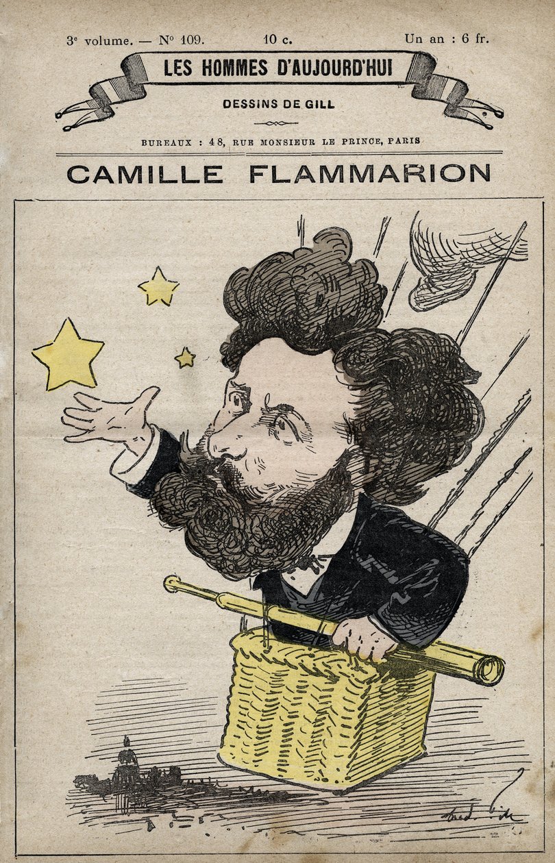 Karikatur von Camille Flammarion englischer Wissenschaftler aus 