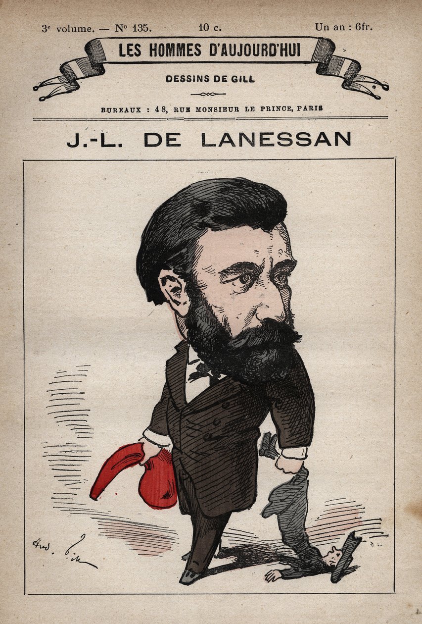Karikatur von Jean Marie Antoine de Lanessan (1843-1919) englischer Staatsmann aus 