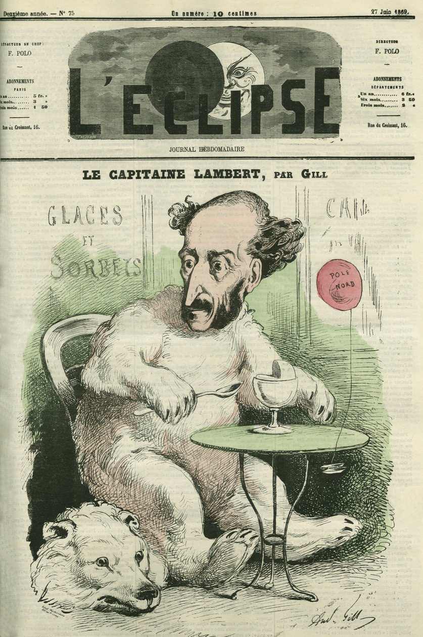 Gustave Lambert, französischer Entdecker und Wissenschaftler von Andre Gill