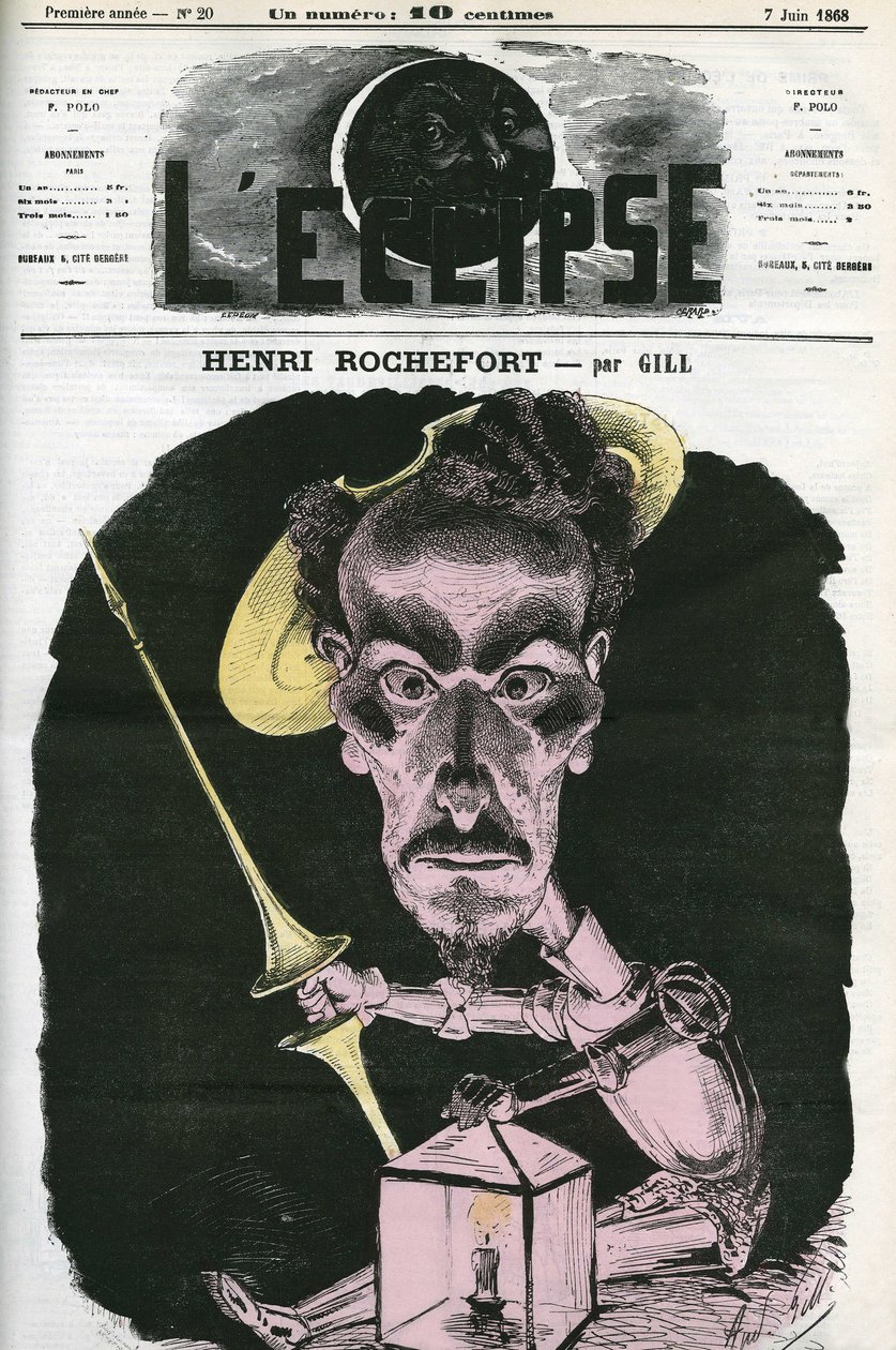 Henri Rochefort (1831-1913), französischer Journalist, Schriftsteller und Politiker. Titelblatt in „L