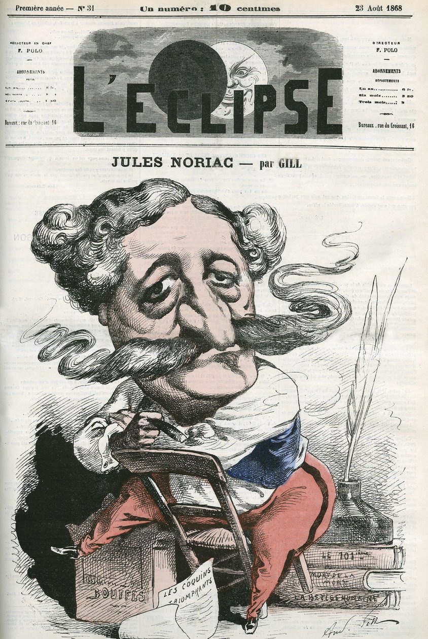 Jules Noriac (1827-1882), französischer Schriftsteller, Kritiker und Journalist. Titelblatt in „L