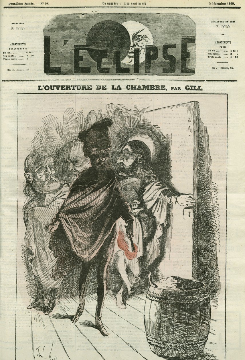Eröffnung des Hauses, eine Illustration eines Liedes von Bugnot. Titelblatt in „L