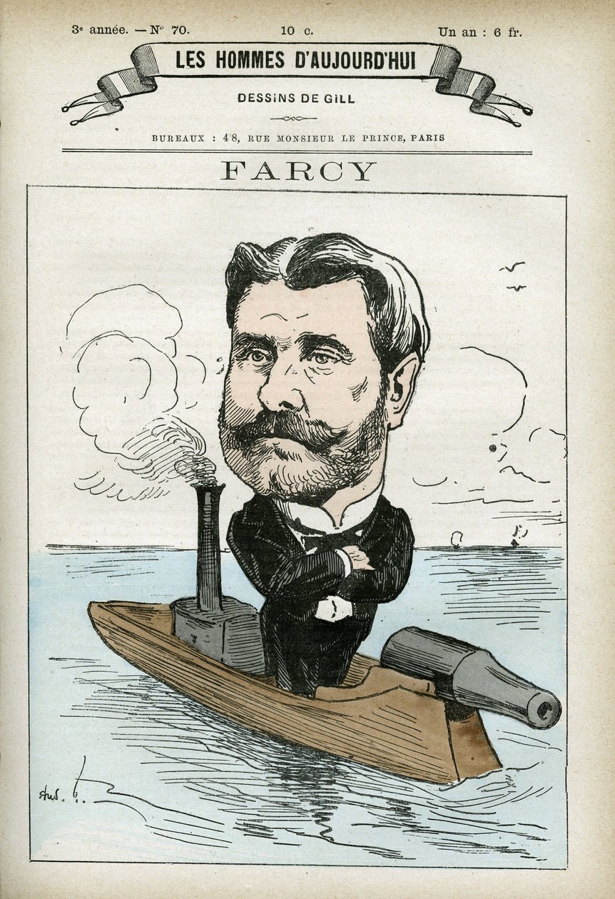 Porträt von Alphonse Farcy (1817-?), französischer Porträtist. Karikatur von Gill, Paris von Andre Gill