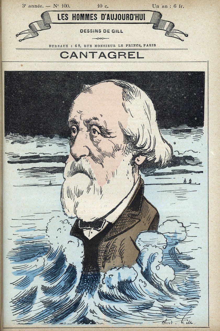 Porträt von Felix Francois Jean Cantagrel (1810-1887), Schriftsteller, Stadtrat und Abgeordneter von Paris. Karikatur von Gill, Paris. von Andre Gill