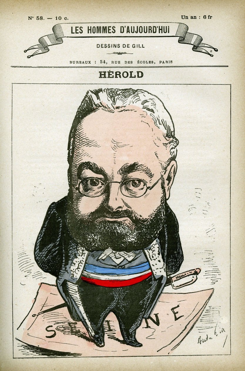 Porträt von Ferdinand Herold (1828-1882), französischer Politiker. Karikatur von Gill, Paris von Andre Gill