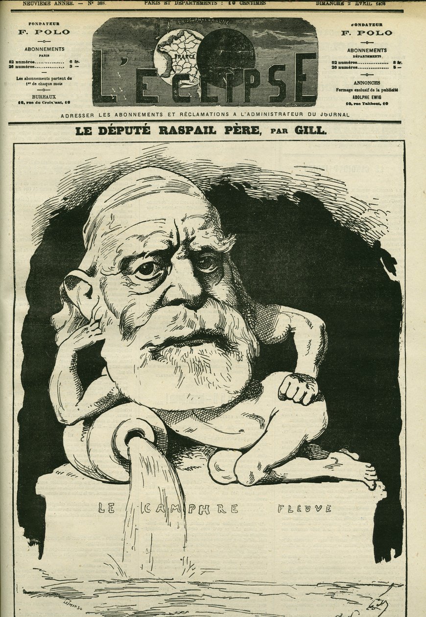 Porträt von François-Vincent Raspail (1794-1878), französischer Chemiker, Arzt und Politiker. Titelbild in „L