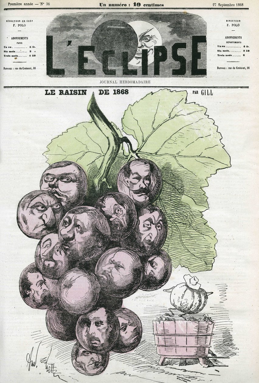 Die Traube von 1868, Evokation einer außergewöhnlichen Ernte. Cover in „L