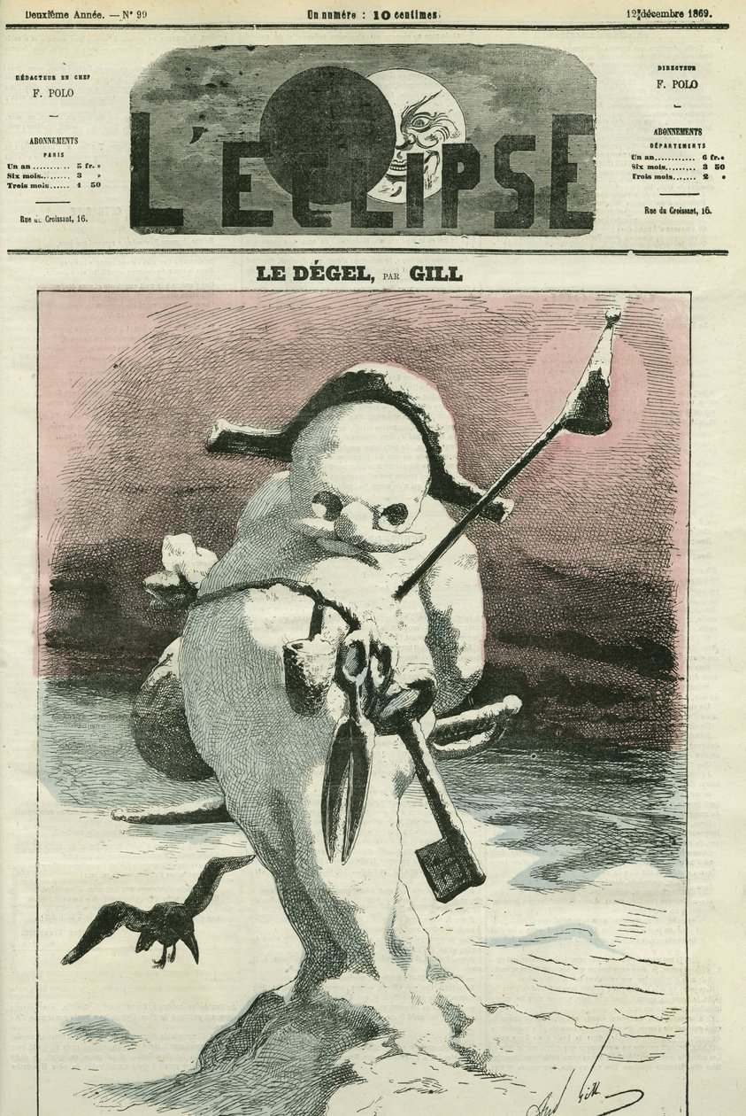 Der Degel, Evokation der politischen Situation der Regierung Napoleon III., "Frankreich will mehr Freiheit". Titelblatt in "L