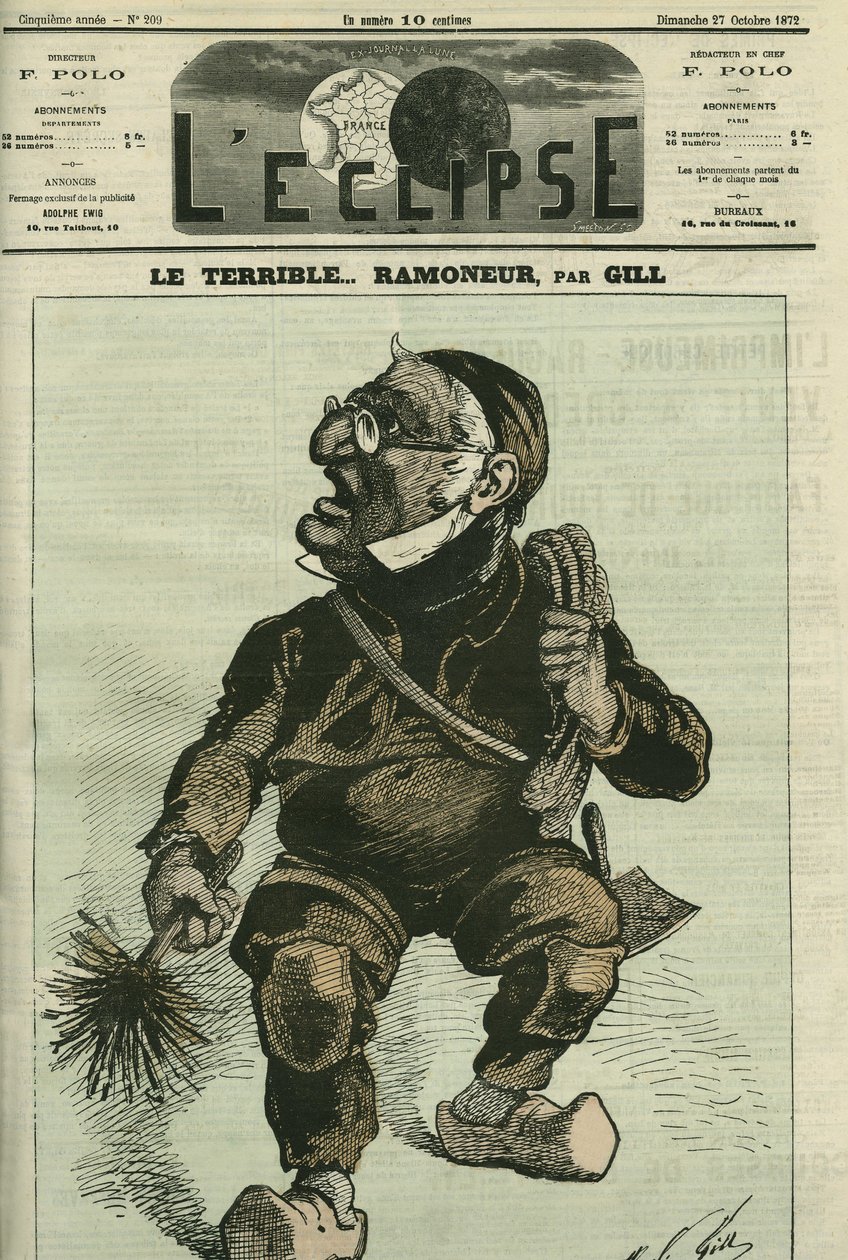 Der schreckliche Schornsteinfeger, Adolphe Thiers (1797-1877), französischer Historiker und Staatsmann von Andre Gill