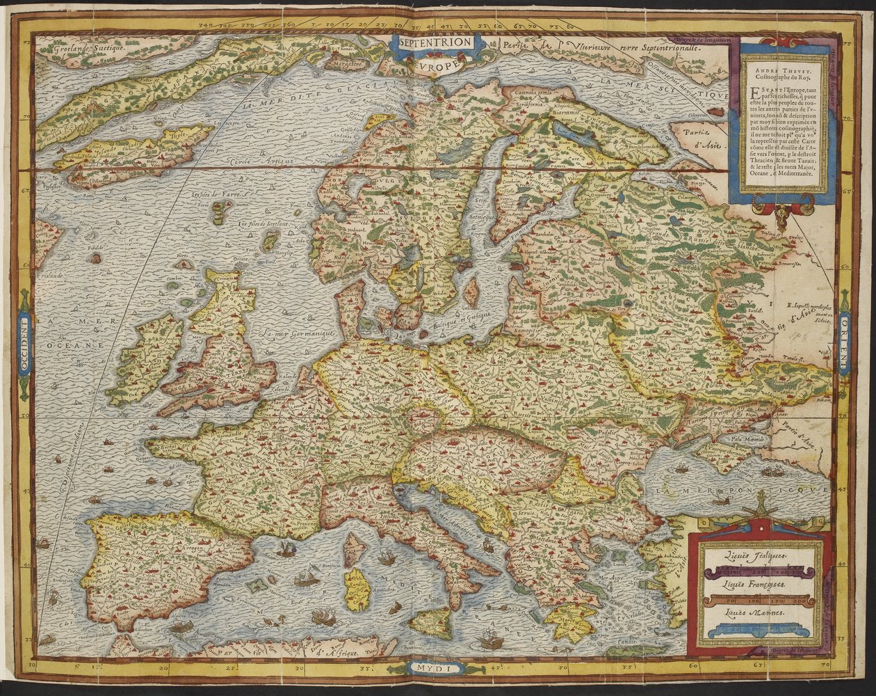 Karte von Europa, La Cosmographie Universelle d