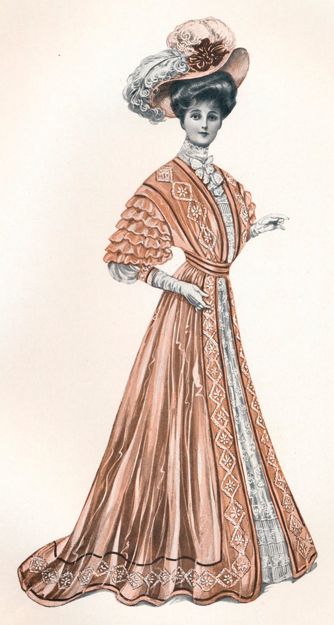 Eine Katalogillustration einer edwardianischen Dame, ca. 1908 von Andre and Sleigh