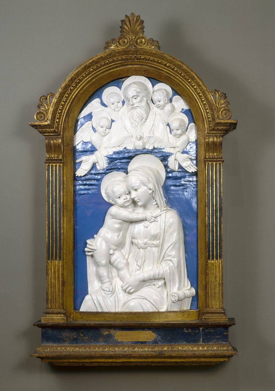 Madonna und Kind mit Gott dem Vater und Cherubim, 1480-90 von Andrea Della Robbia