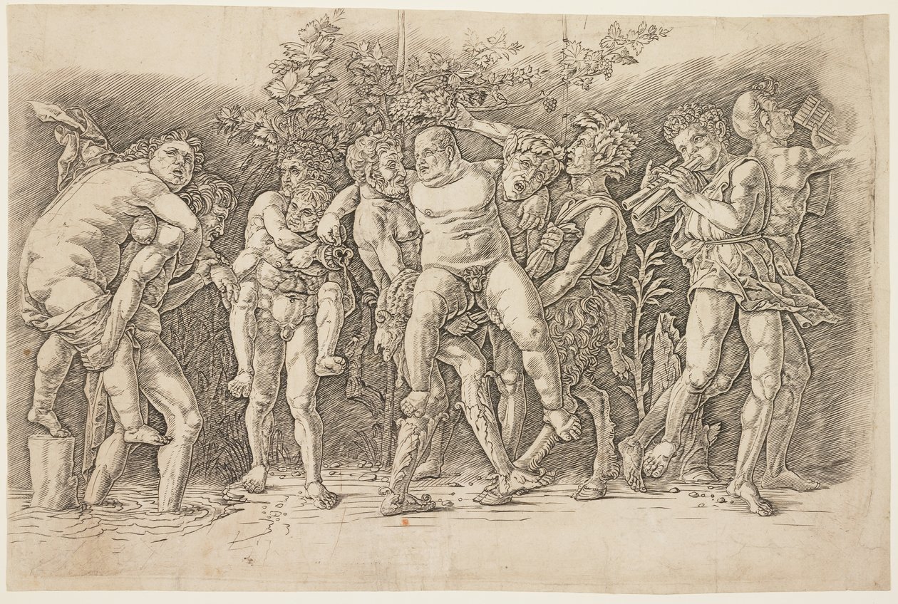 Bacchanal mit Silenus, frühe 1470er Jahre von Andrea Mantegna