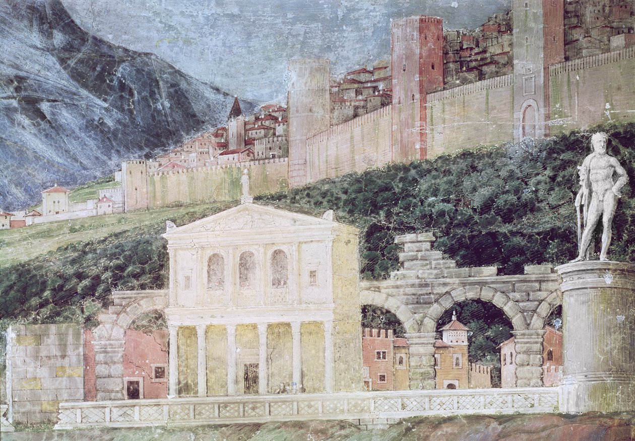 Die Ankunft von Kardinal Francesco Gonzaga, (Detail) von Andrea Mantegna