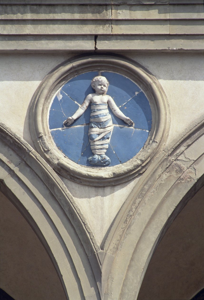 Rundel von der Fassade (glasierte Terrakotta) von Andrea Della Robbia