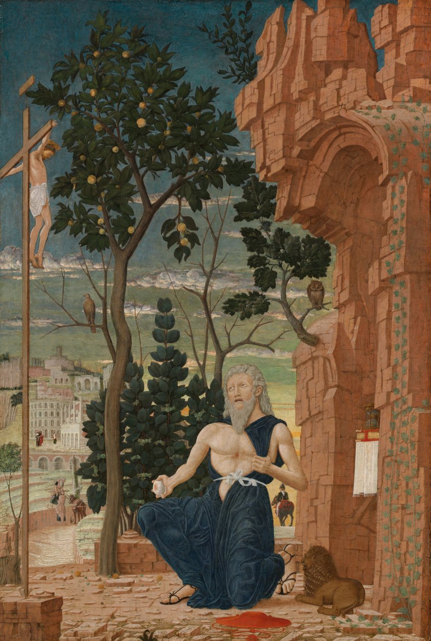 Der heilige Hieronymus in der Wildnis von Andrea (follower of) Mantegna