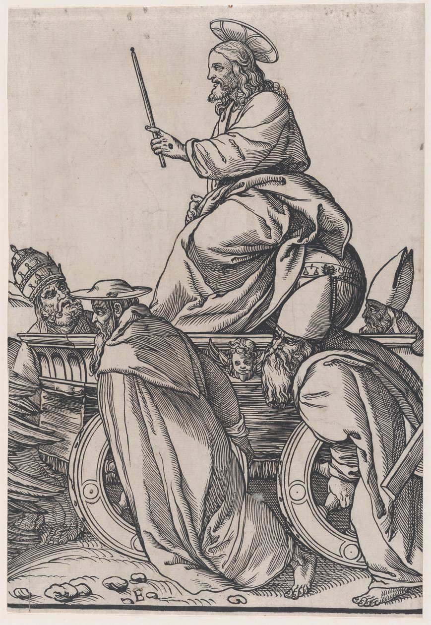 Sektion E: Christus reitet auf einem Triumphwagen, aus Der Triumph Christi, 1836 von Andrea Andreani