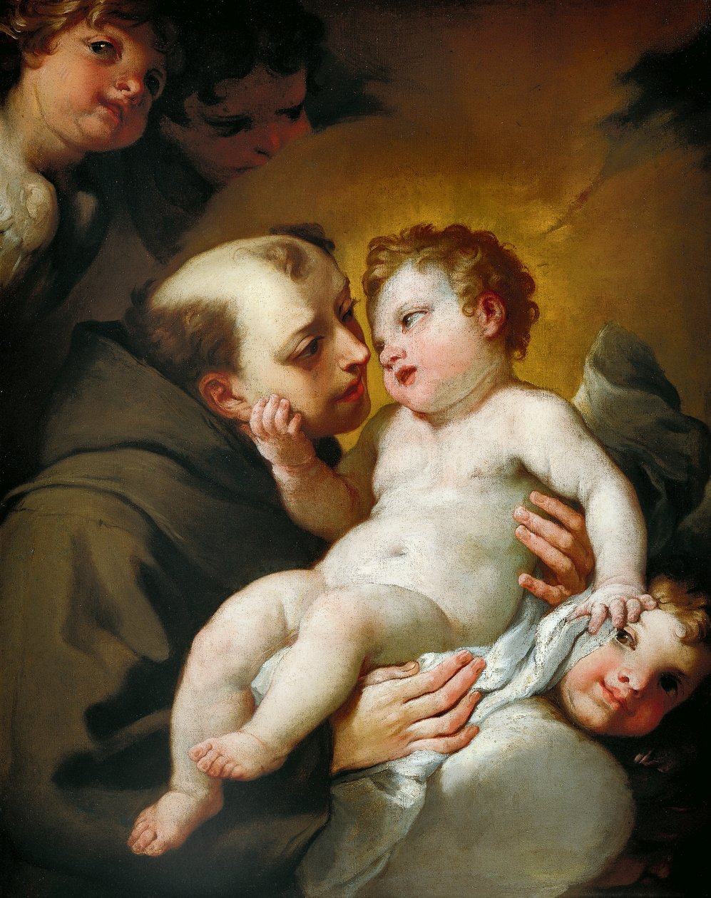 St. Antonius von Padua mit dem Jesuskind, von Andrea Lanzani von Andrea Lanzani