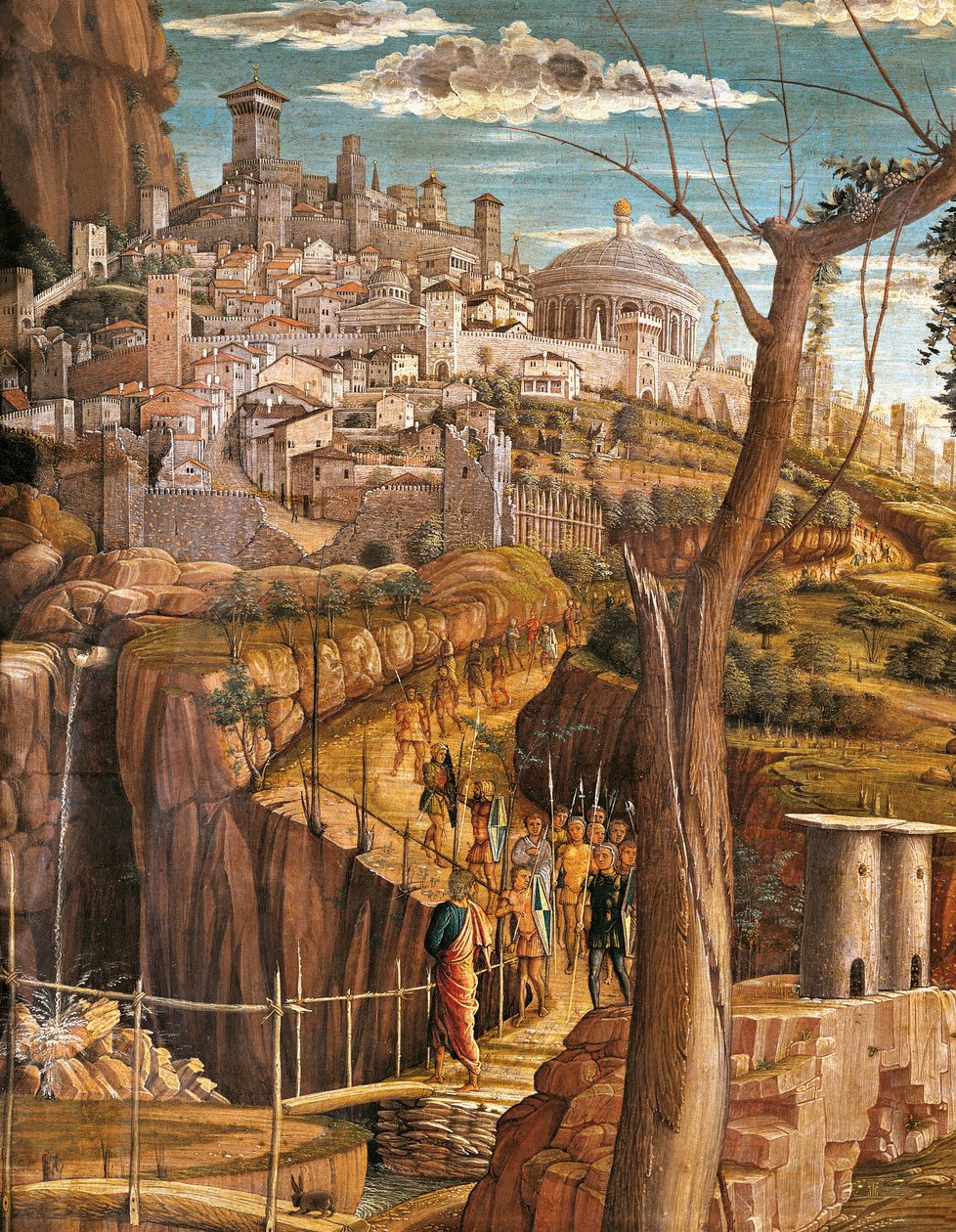 Agonie im Garten (Detailansicht von Jerusalem) von Andrea Mantegna