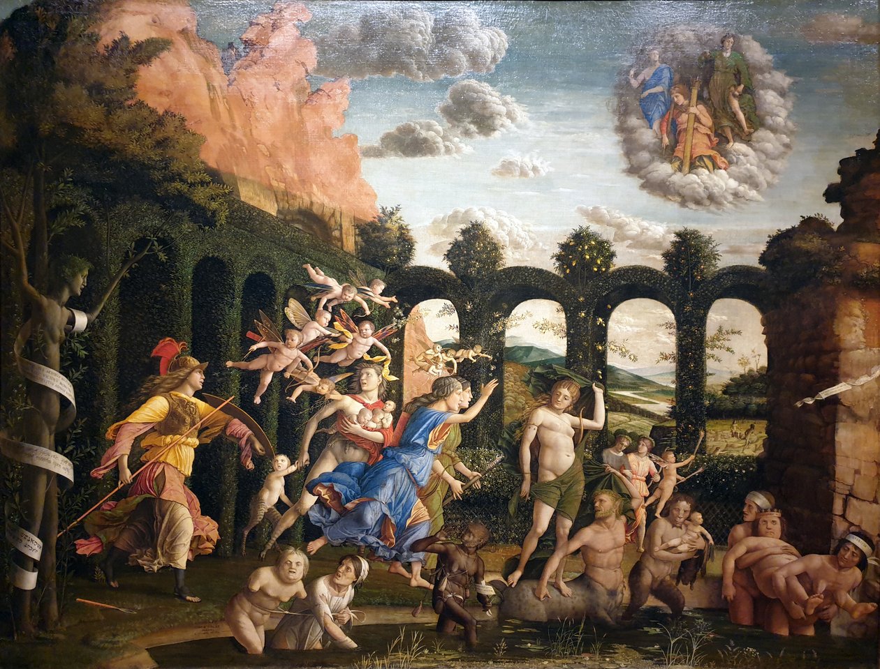 Der Sieg der Tugend: Minerva vertreibt die Laster aus dem Garten der Tugend von Andrea Mantegna