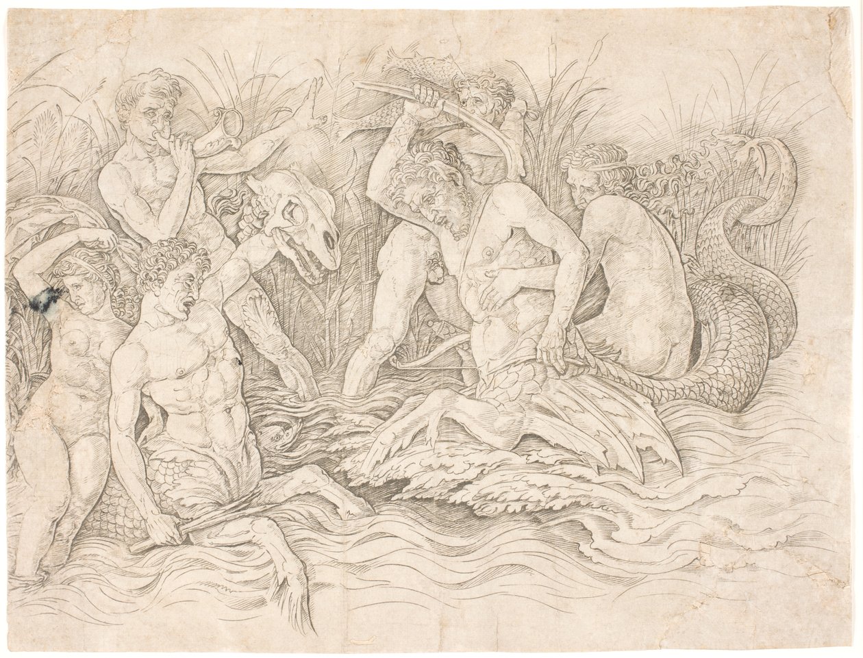 Kampf der Meeresgötter, rechte Hälfte von Andrea Mantegna