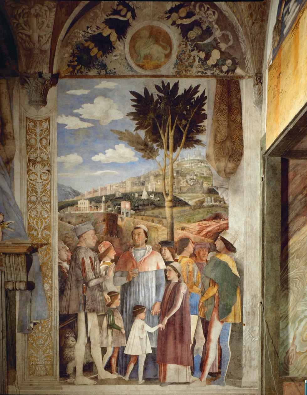 Lodovico Gonzaga erwartet die Rückkehr seines Sohnes, Kardinal Francesco Gonzaga, aus Rom von Andrea Mantegna