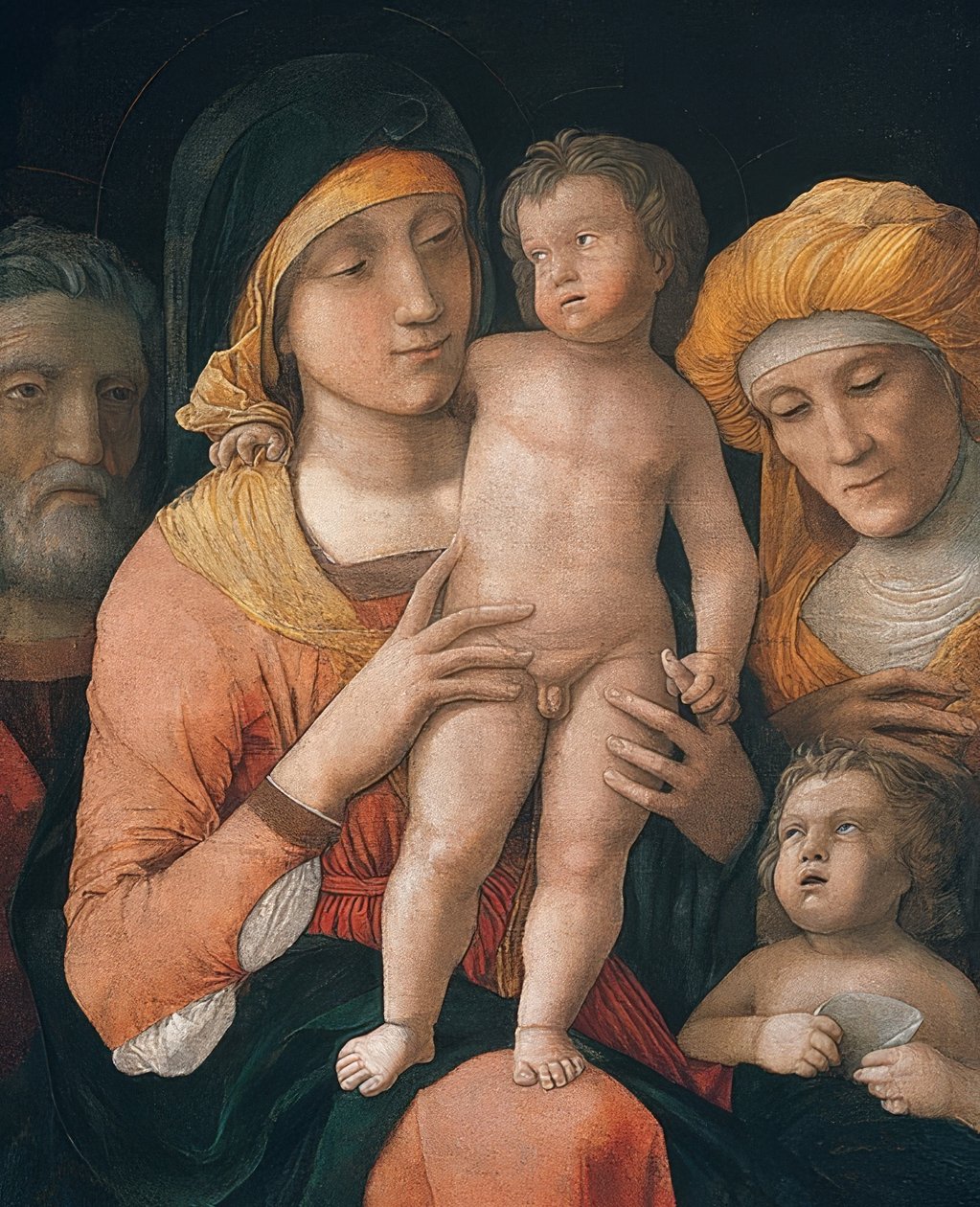 Madonna und Kind mit heiligen Josef, Elisabeth und Johannesknaben von Andrea Mantegna
