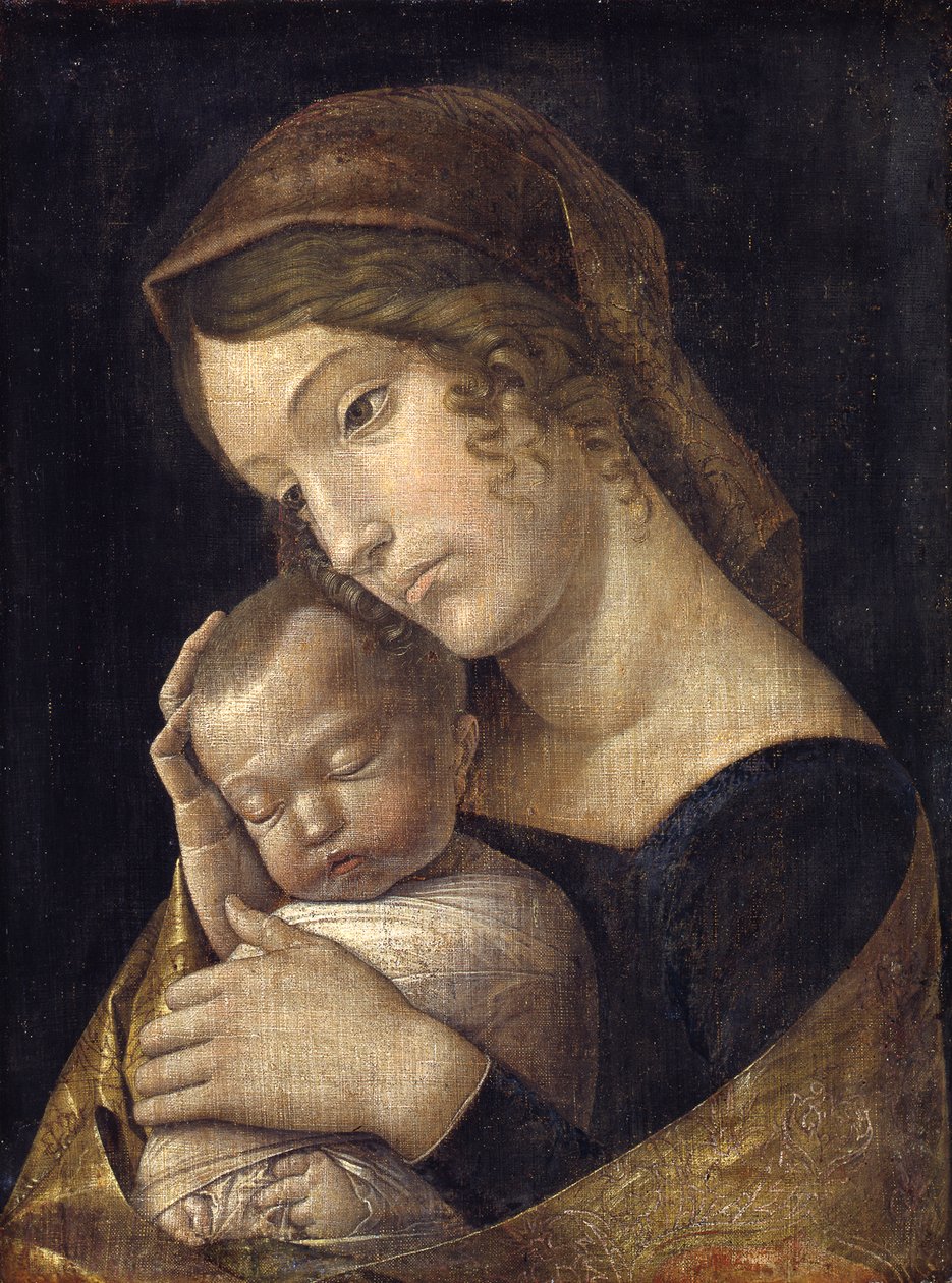 Maria mit dem schlafenden Kind von Andrea Mantegna
