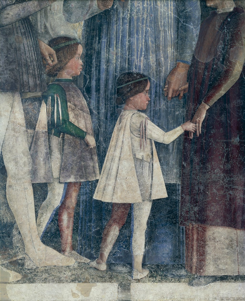 Sigismund und Francesco II. Gonzaga (Detail) von Andrea Mantegna