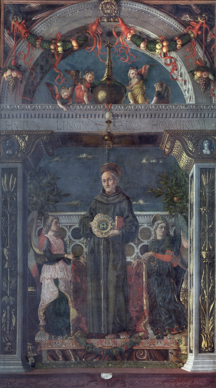 St. Bernhardin von Siena mit Engeln von Andrea Mantegna