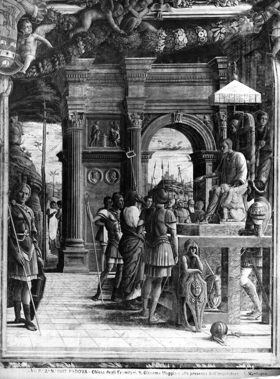 St. Jakobus der Große vor König Herodes Agrippa (Detail) von Andrea Mantegna