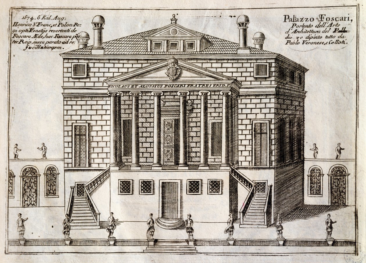 Hauptfassade der Villa Foscari, bekannt als La Malcontenta von Andrea Palladio