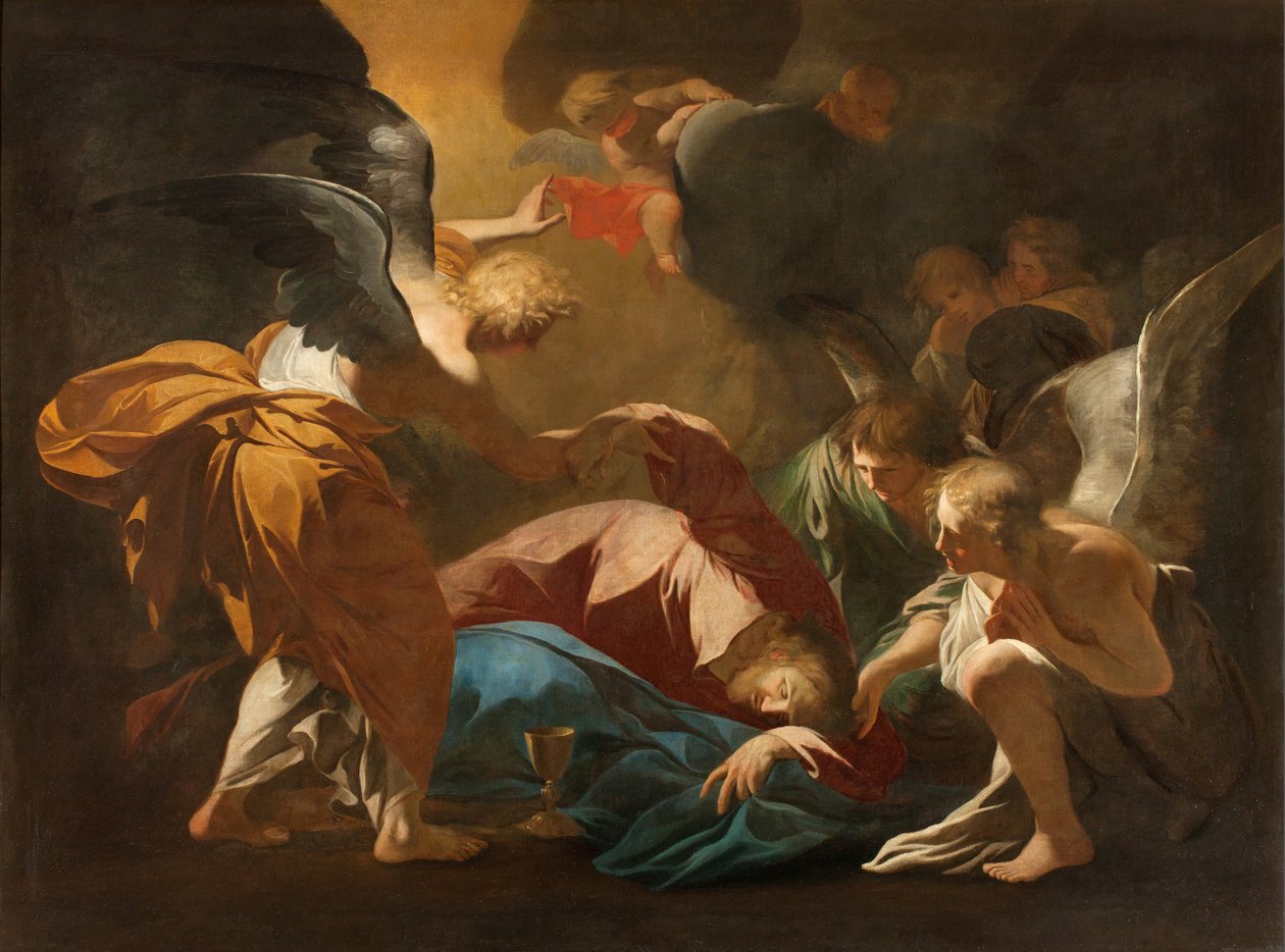 Mailand, Kirche San Francesco da Paola, Andrea Pozzo, Die Engel unterstützen Jesus im Garten Gethsemane von Andrea Pozzo