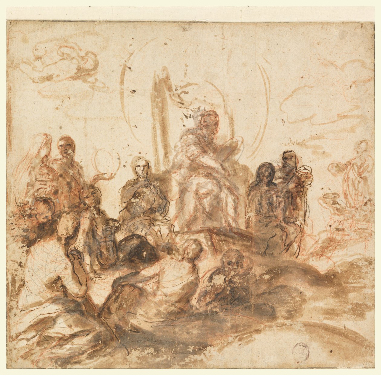 Entwurf für Allegorie der göttlichen Weisheit, Empfangsraum, Palazzo Barberini, Rom, Italien von Andrea Sacchi