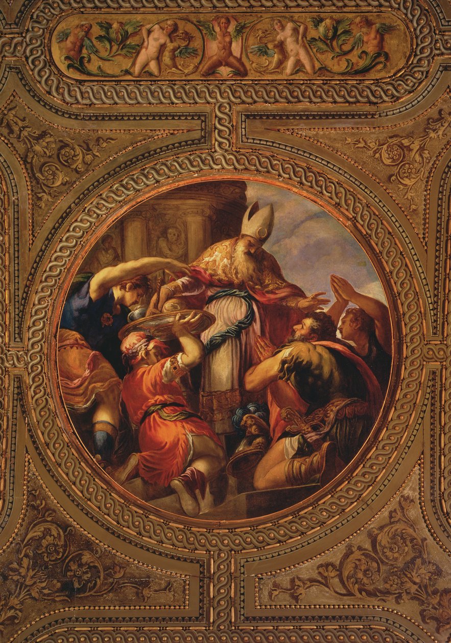 Allegorie des Priestertums, von der Decke der Bibliothek, 1556 von Andrea Schiavone