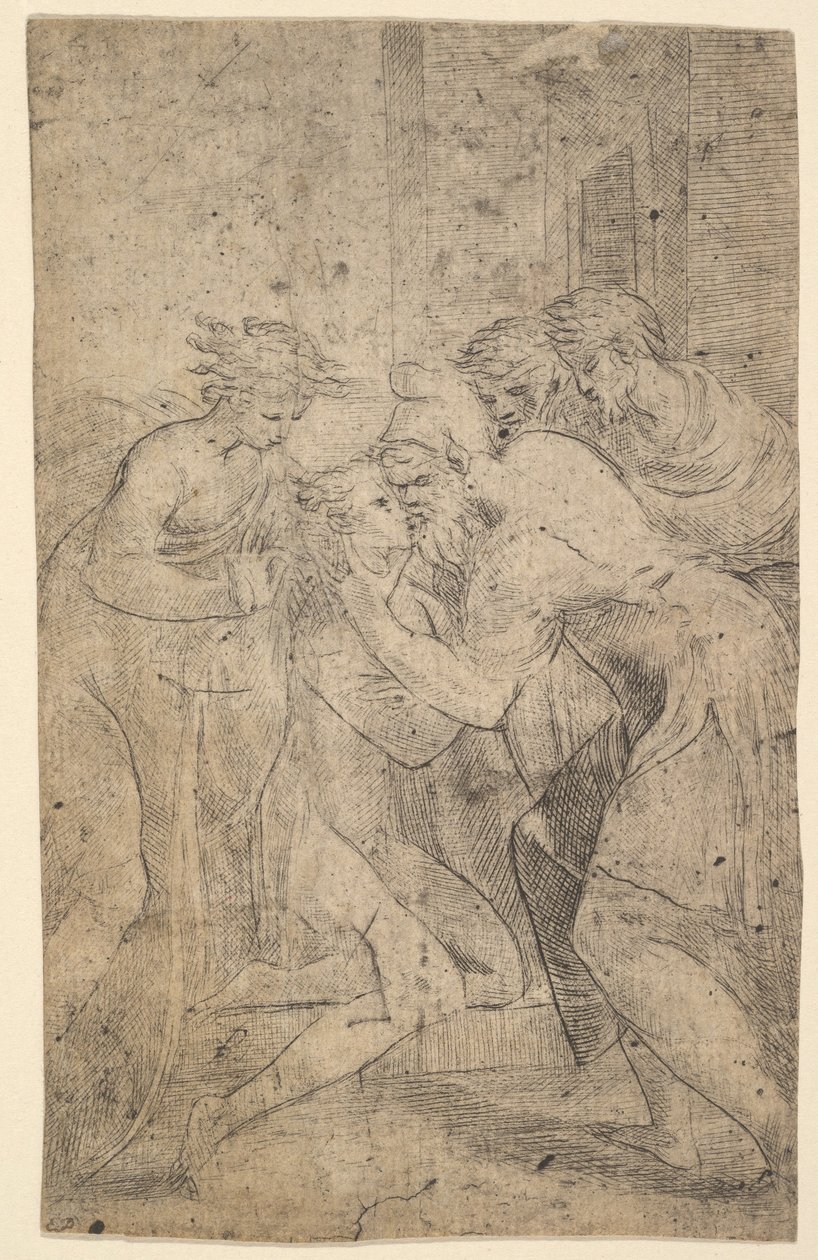 Die Rückkehr des verlorenen Sohnes, der zu den Füßen seines Vaters fällt, ca. 1536-40 von Andrea Schiavone