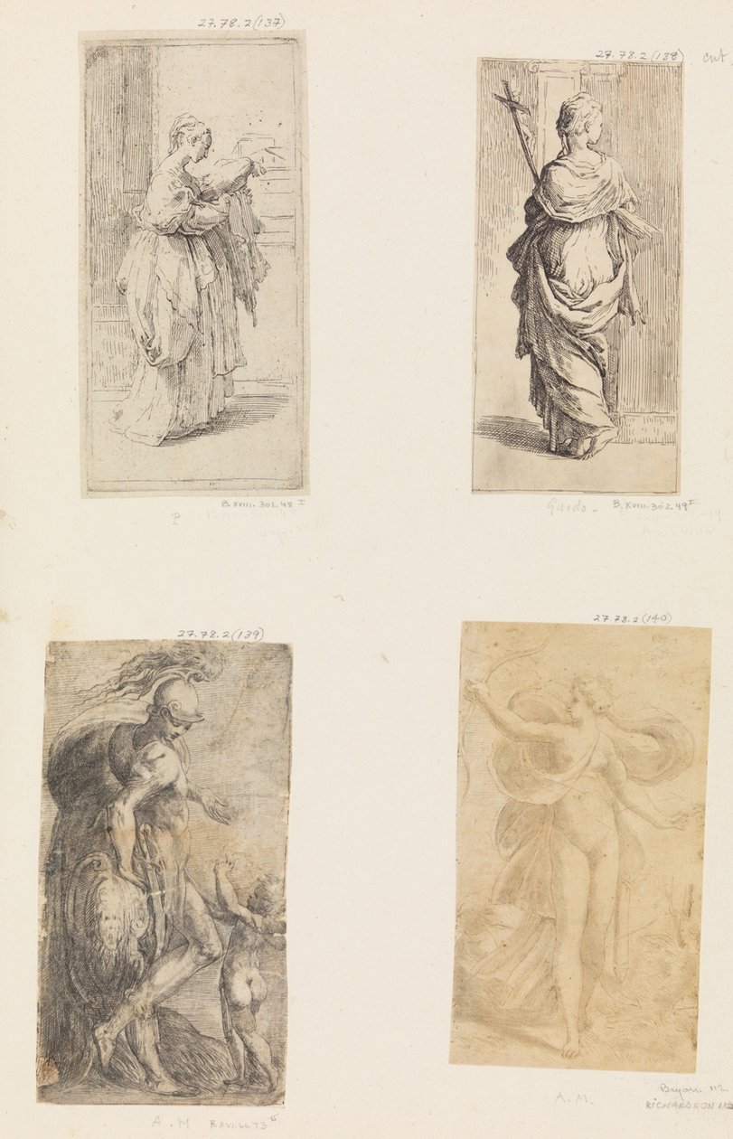 Zwei Frauen, Mars und Amor, Diana, ca. 1536-38 von Andrea Schiavone