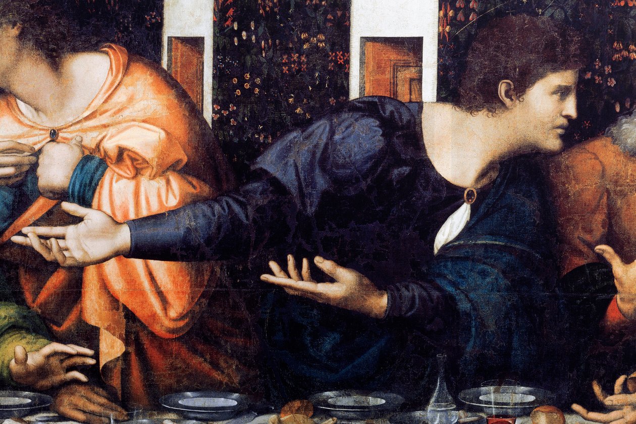 Abtei (Abdij van Tongerlo). Gemälde. Das letzte Abendmahl. 1506-1507. Detail von Andrea Solario