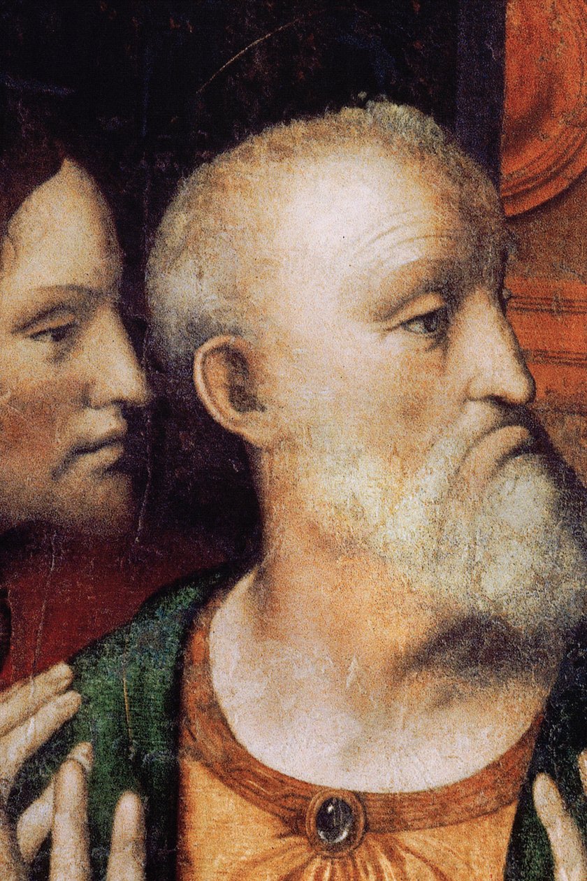 Abtei (Abdij van Tongerlo). Gemälde. Das letzte Abendmahl. 1506-1507. (Detail) von Andrea Solario