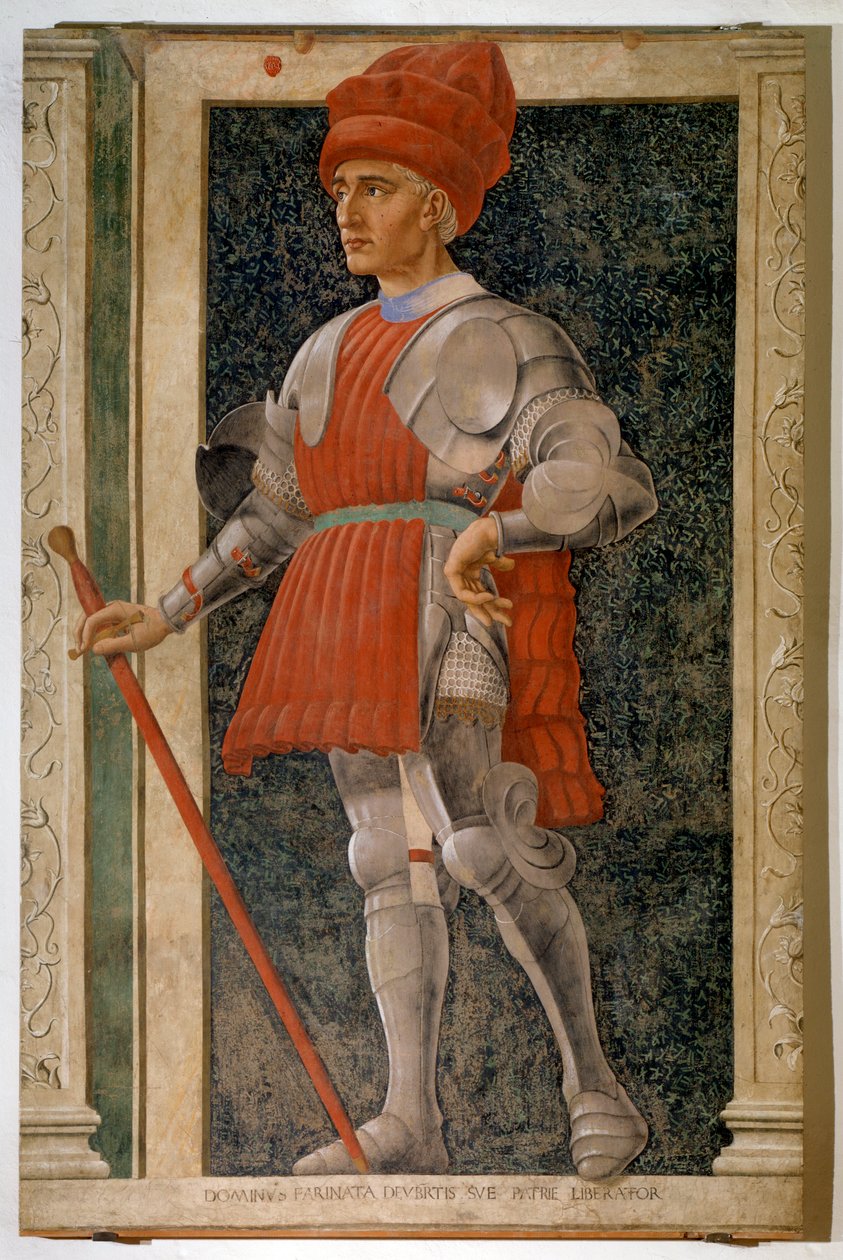Porträt von Farinata degli Uberti, italienischer Aristokrat und Militärführer von Andrea del Castagno