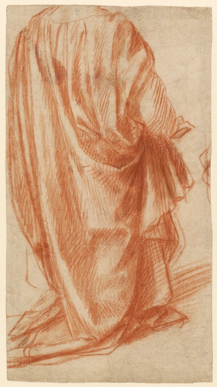 Studie von Drapierungen (recto); Studie eines nackten Mannes (verso) von Andrea del Sarto