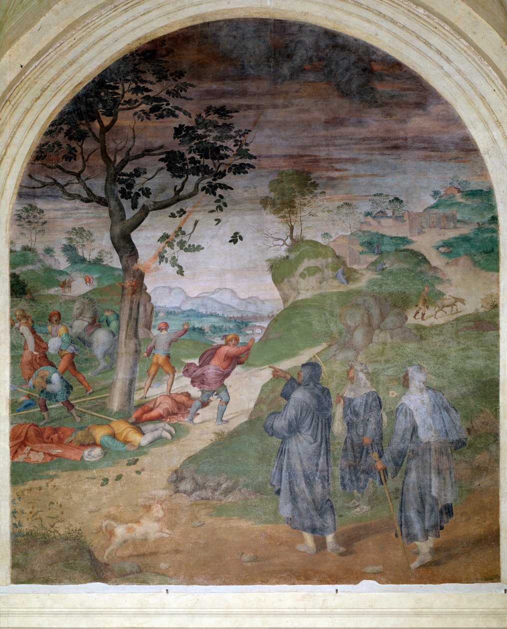 Leben des Heiligen Philipp Benizi: die Bestrafung der Sünder von Andrea del Sarto