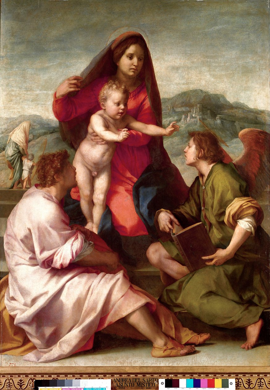 Madonna della Scala. Heilige Familie mit einem Engel von Andrea del Sarto